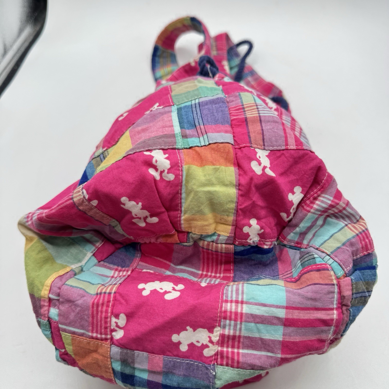 Mickey Mouse Pink Plaid Disney Parks Hobo Patchwork Bag Purse Tote RL Carry All