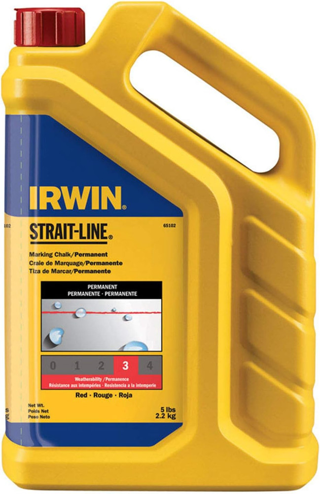 Tools STRAIT-LINE Marking Chalk, Standard, Red, 5 Lbs (65102)