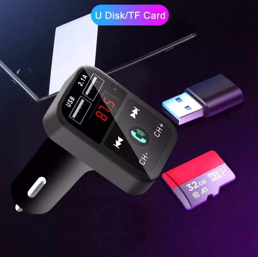 Bluetooth Car Wireless FM Transmitter Radio Adapter 2USB Charger AUX Hands-Free