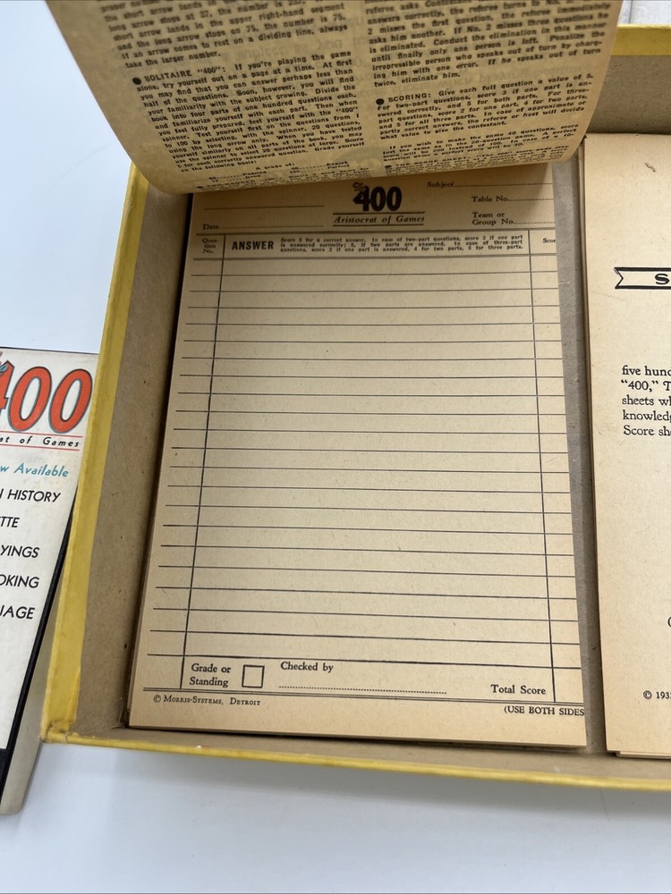 Board Game Trivia Game The 400 Complete Original Box Learn Play