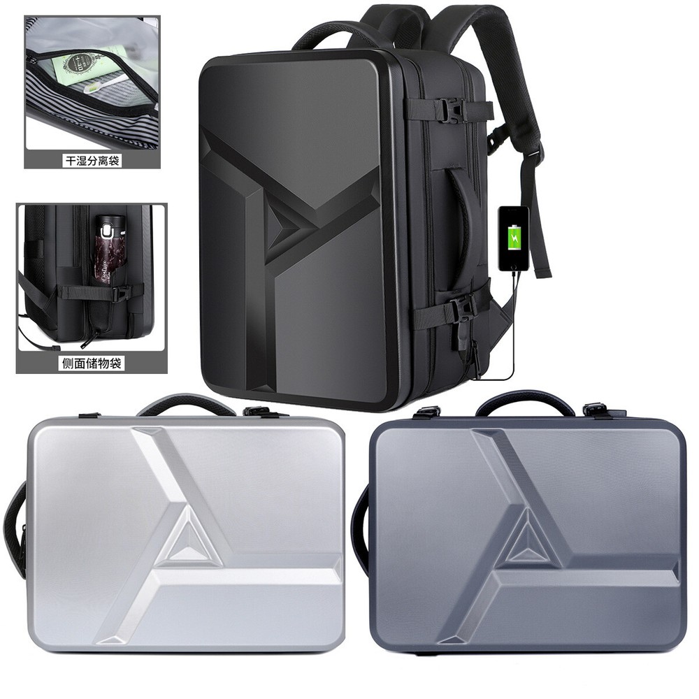 Large capacity hard shell shoulder backpack 17in laptop bag Wet & Dry Separation