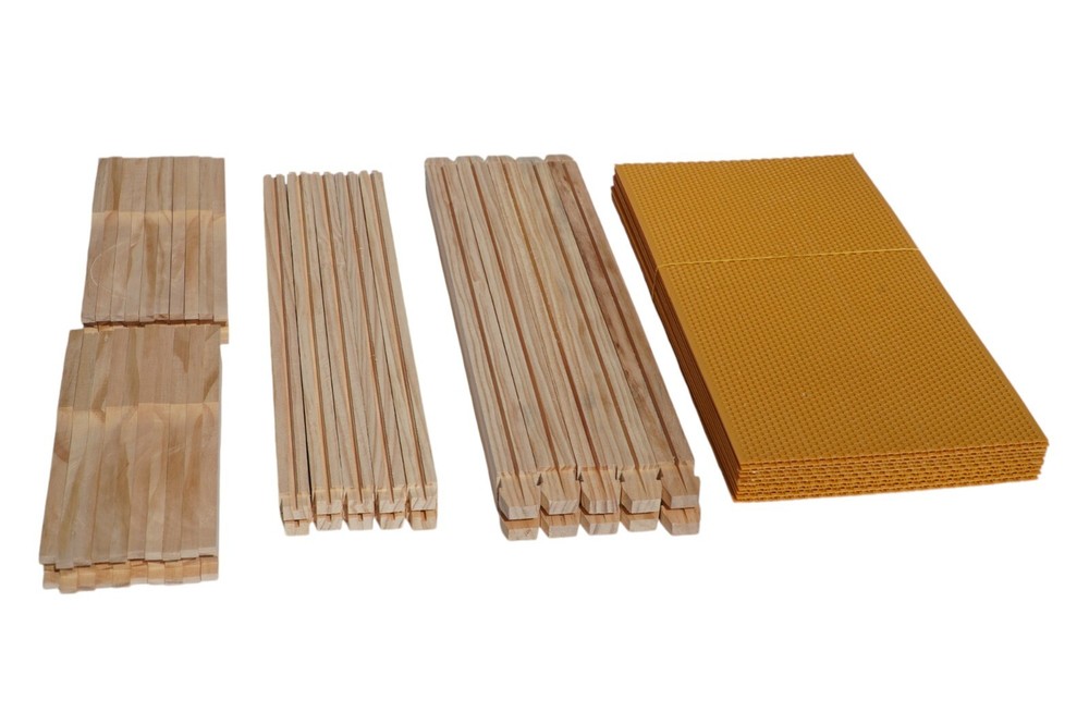 Bee Hive Langstroth Deep Frames Kit , Frames+ Yellow foundation , 10 DEEP FRAMES