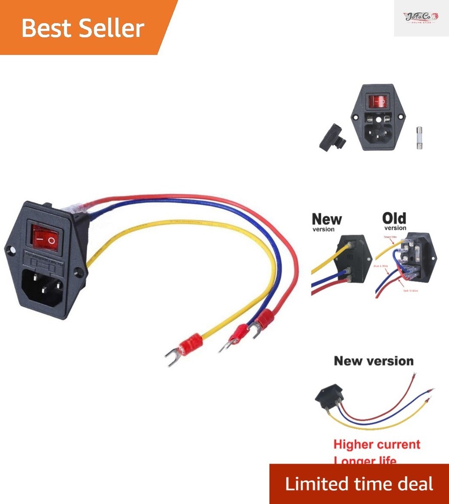 Compact 15A Rocker Switch Socket with 10A Fuse - Safe Power Control Solution