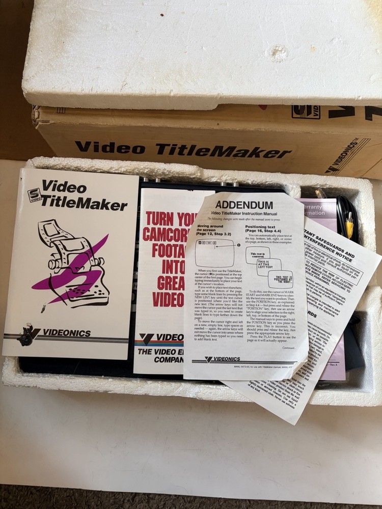 Videonics Video Titlemaker Digital Video Vintage Powers On