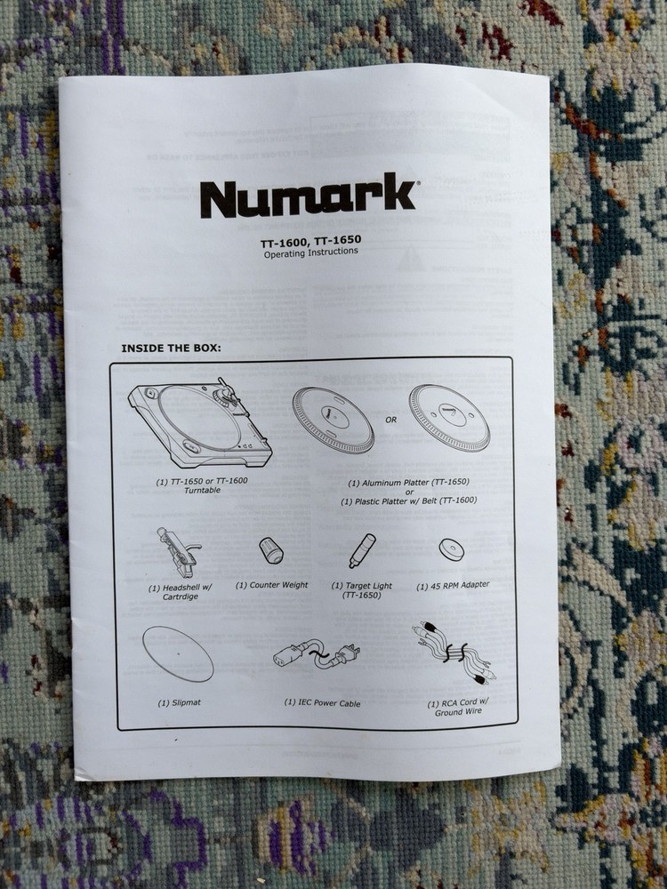 Numark TT1650 professional turntable.