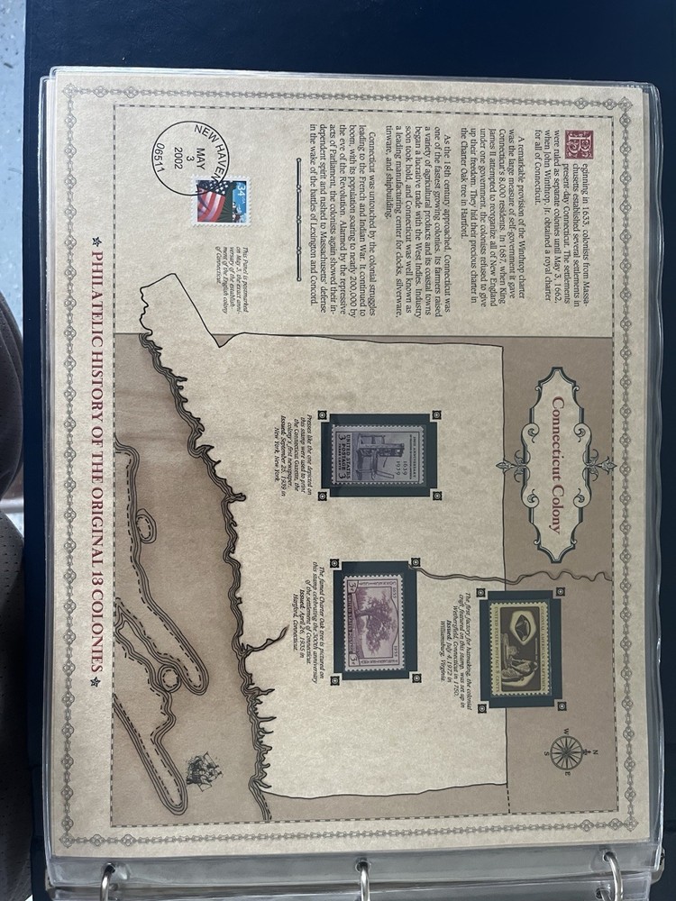 Philatelic History of The Original 13 Colonies - Stamp Book