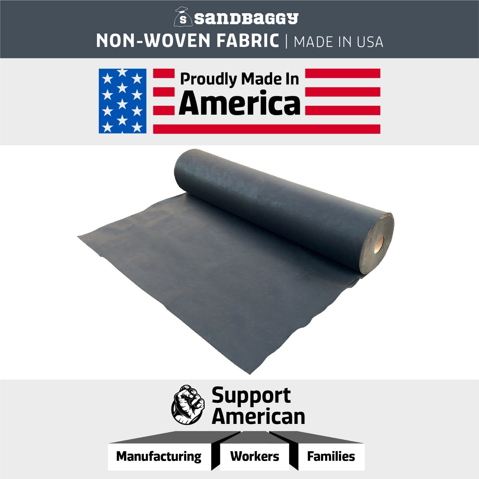 Sandbaggy Non Woven 4 oz Geotextile Landscape Fabric | 50 YEAR* | MADE IN USA