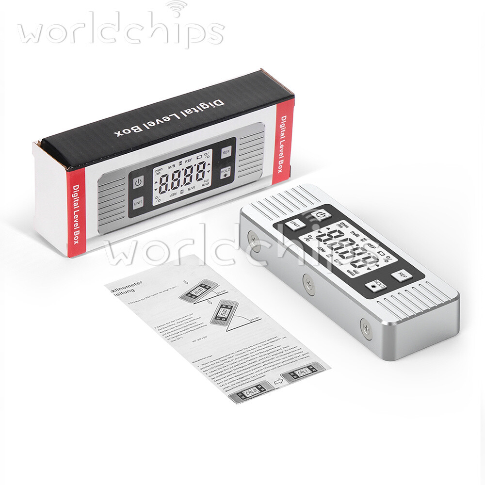 3in1 Protractor Inclinometer Level Ruler 4*90° Digital LCD Display W/ Backlight