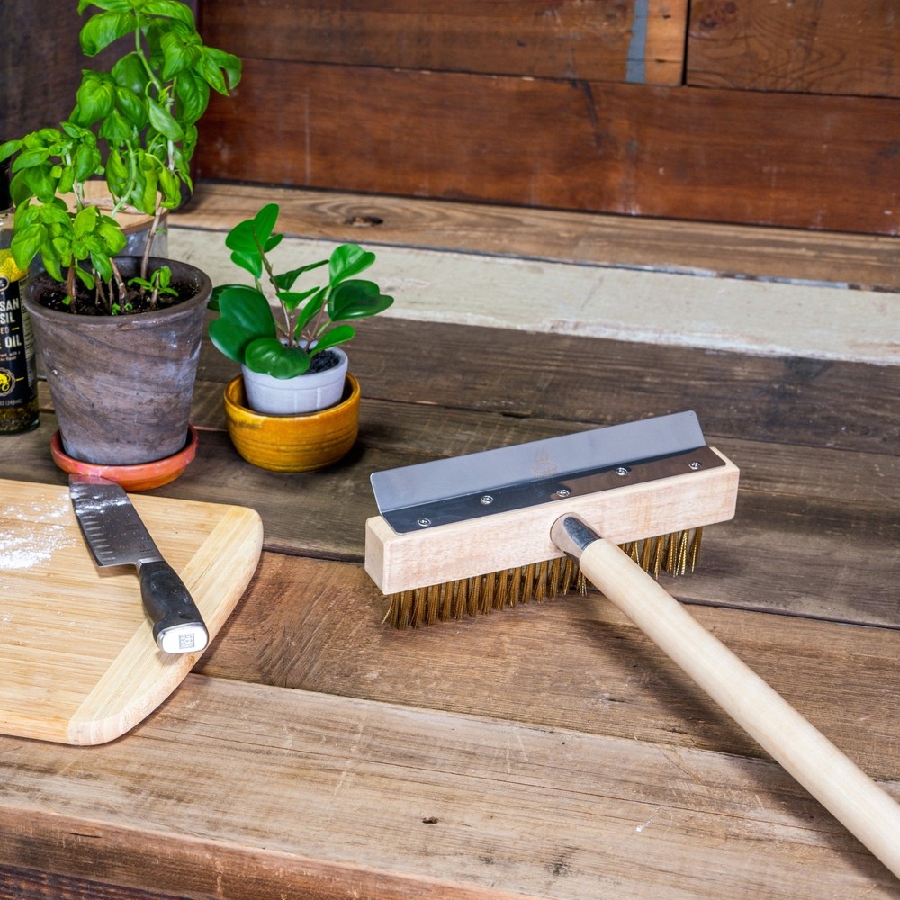 Pizza Oven Brush Head with Scraper (No Handle)