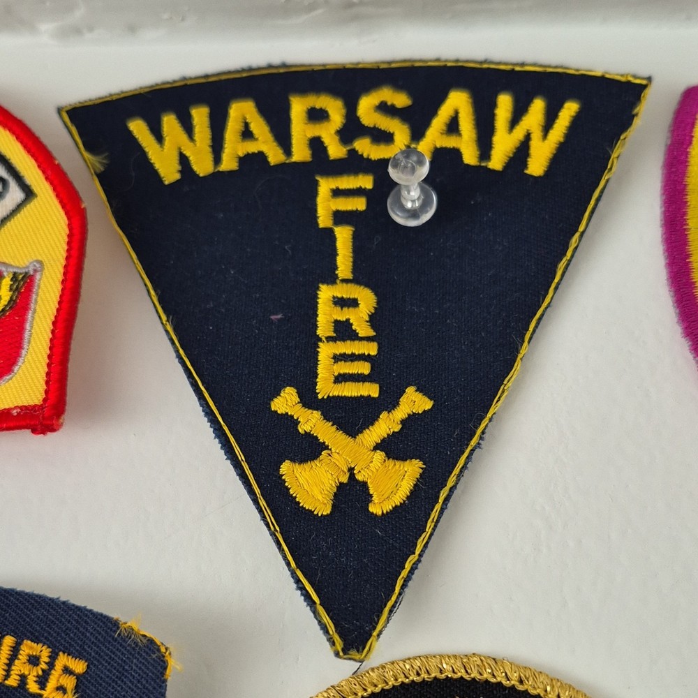 Warsaw Fire Dept Triangular Patch Crossed Axes Firefighting United States