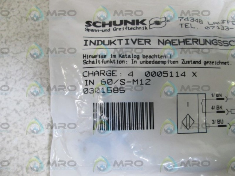 SCHUNK PROX. SWITCH IN 60/S-M12 NSMP