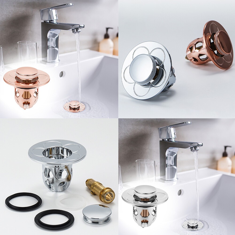 US 2 Pcs Bathroom Sink Stopper Pop Up Drain Plug Replace Universal Bounce Core