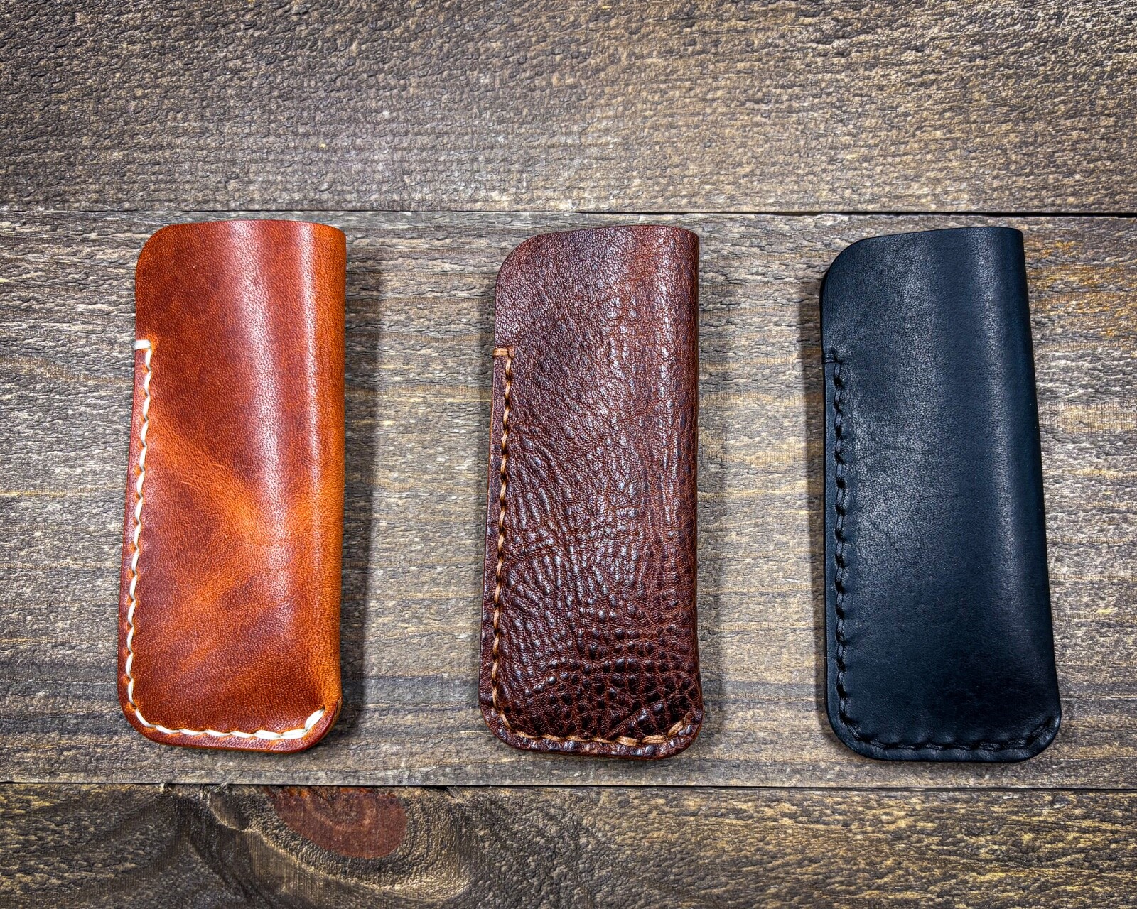 Leather EDC Pocket Knife Slip universal 4.75”x 2” fits Bugout, Stockman and more