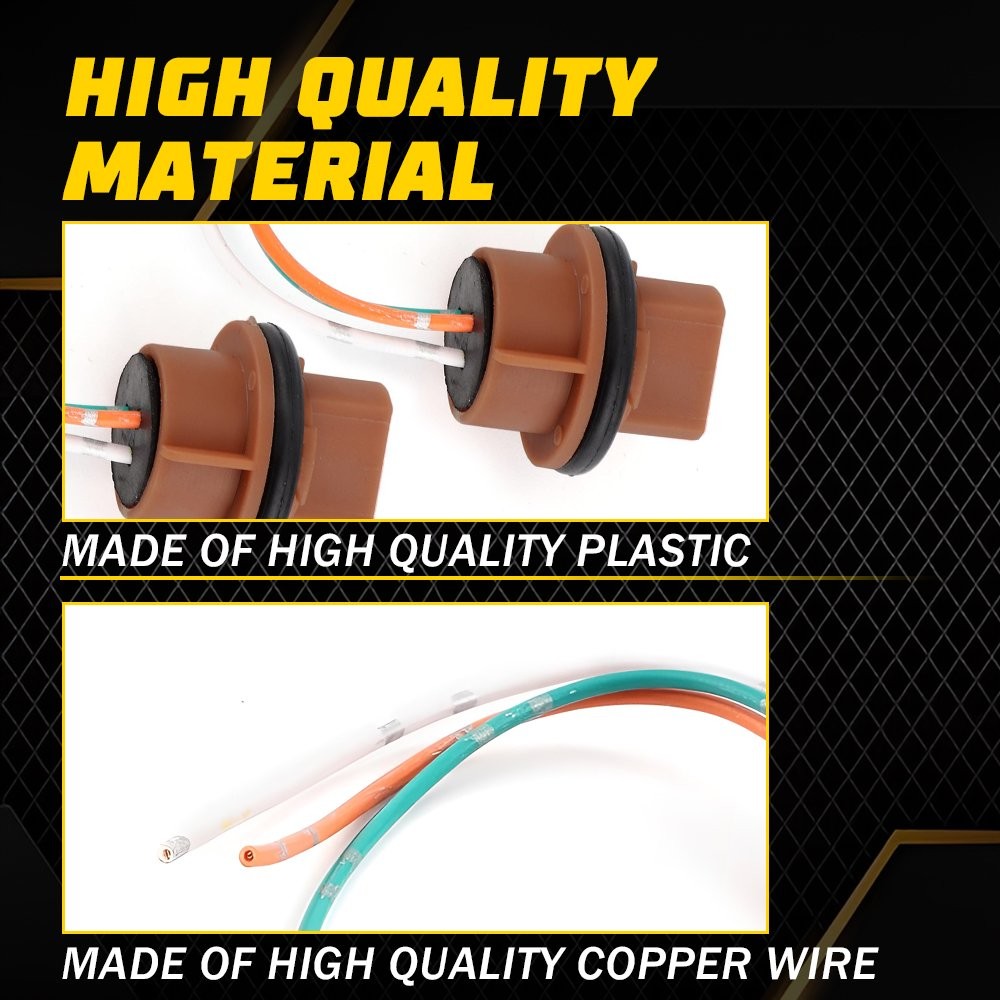 Universal Pigtail Wire Female Socket Two 7443 Harness Replace Stop Tail Brake