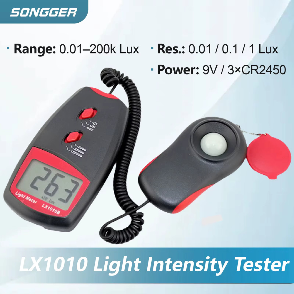 Digital Lux Meter Illuminance Tester 40000‑200000Lux Split or Integrated for Off