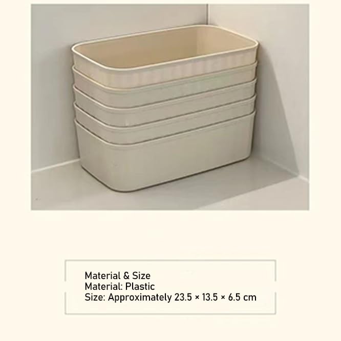 2 Pack Plastic Storage Organizer – Stackable Open Bin for Home, Kitchen, Bath...