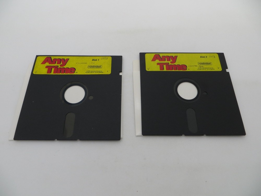ANY TIME 5.25" Floppy Disk Vintage 1992 Computer Software Discs
