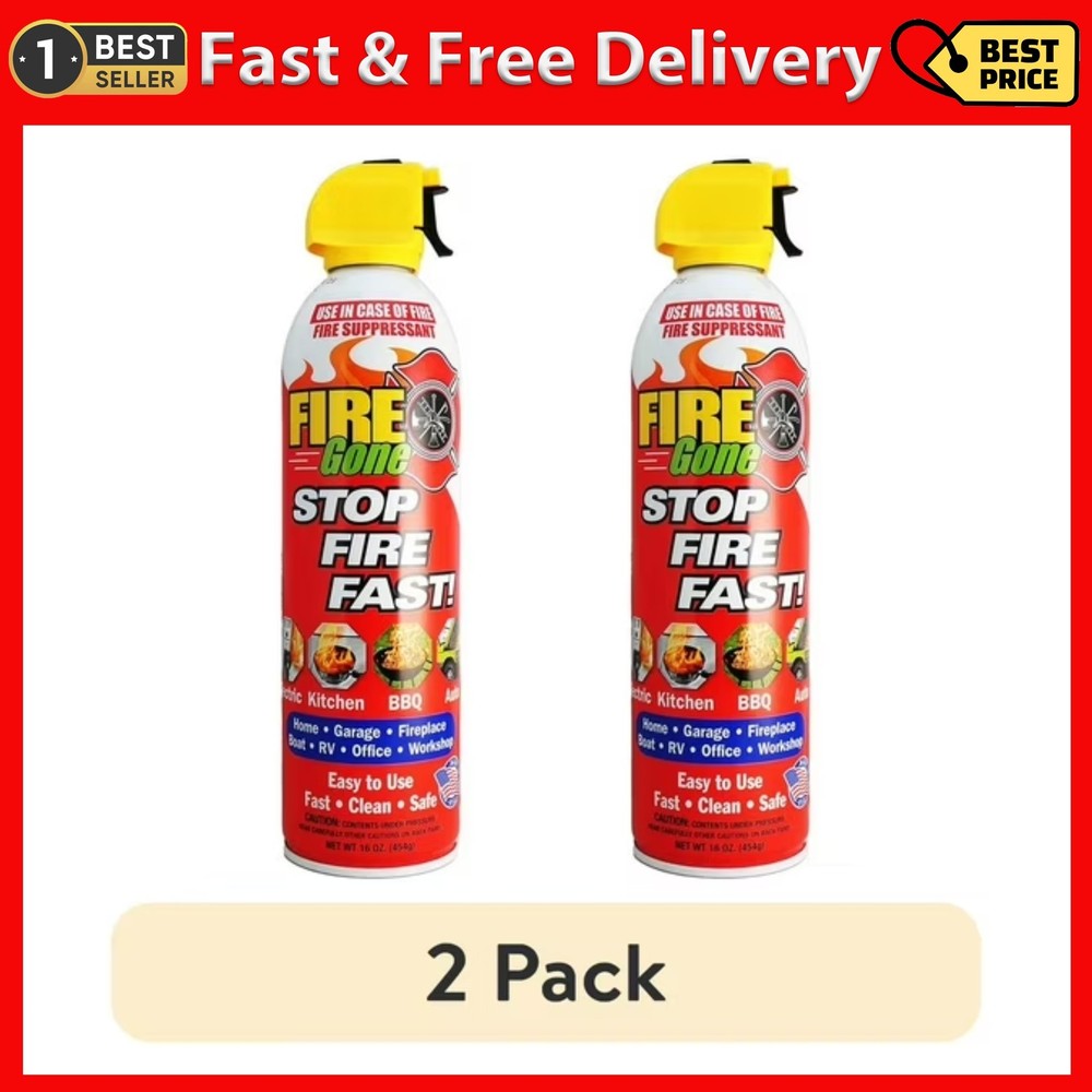 (2 pack) Fire Gone 16 oz Fire Extinguishing Spray