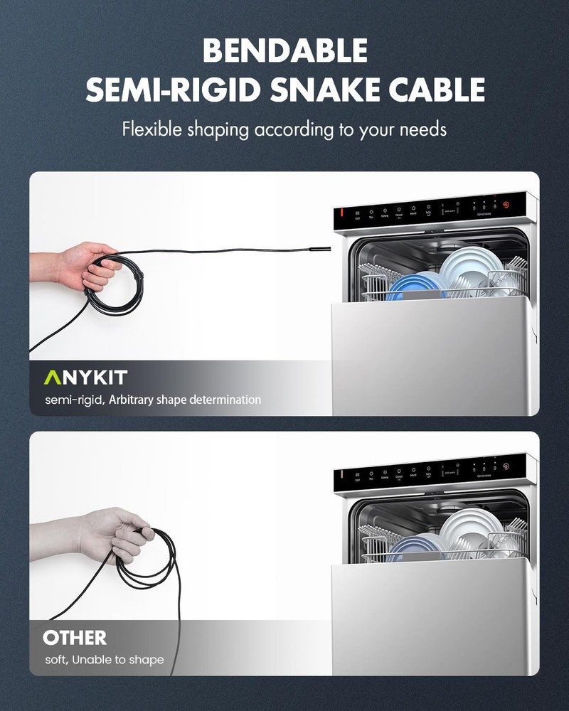 Dual Lens Endoscope Camera With Adjustable Lights Type C Borescope For Sewer Ip6