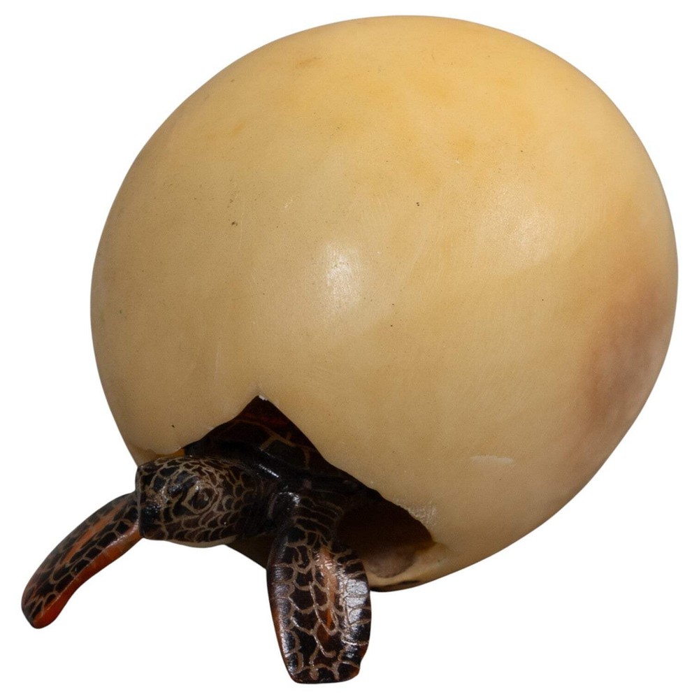 Sea Turtle Emerging From Egg Tagua Carving