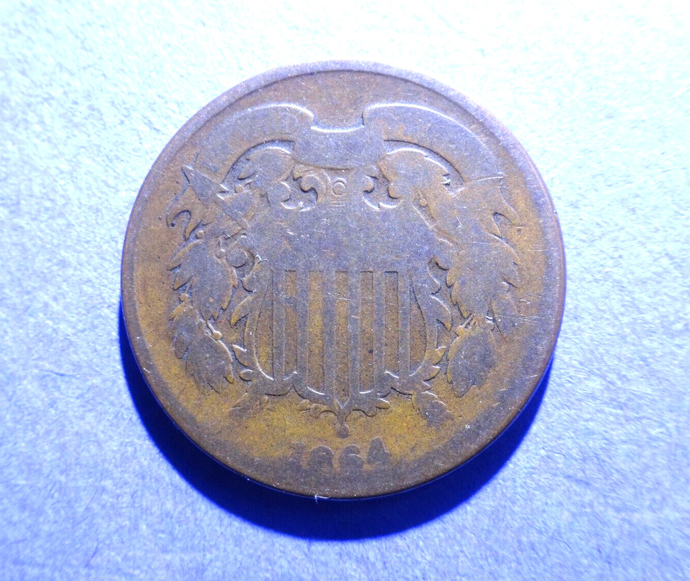 1864 Two Cent  Large Motto  AG  Rotated Reverse  PRICE DROP