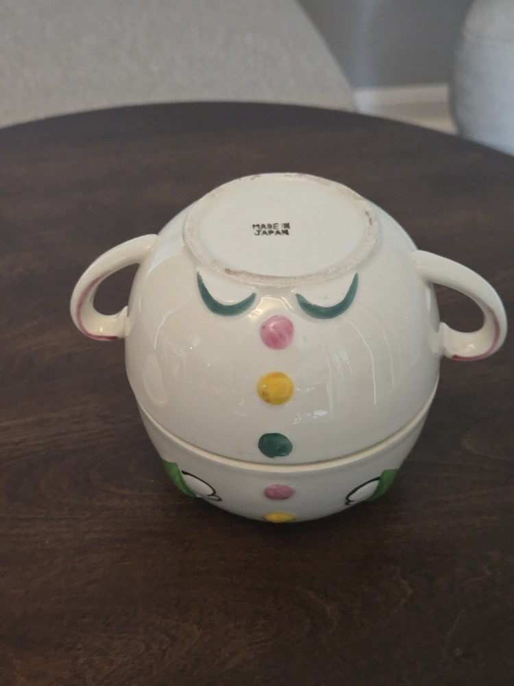 Incomplete Japanese Stackable Clown Plate Set
