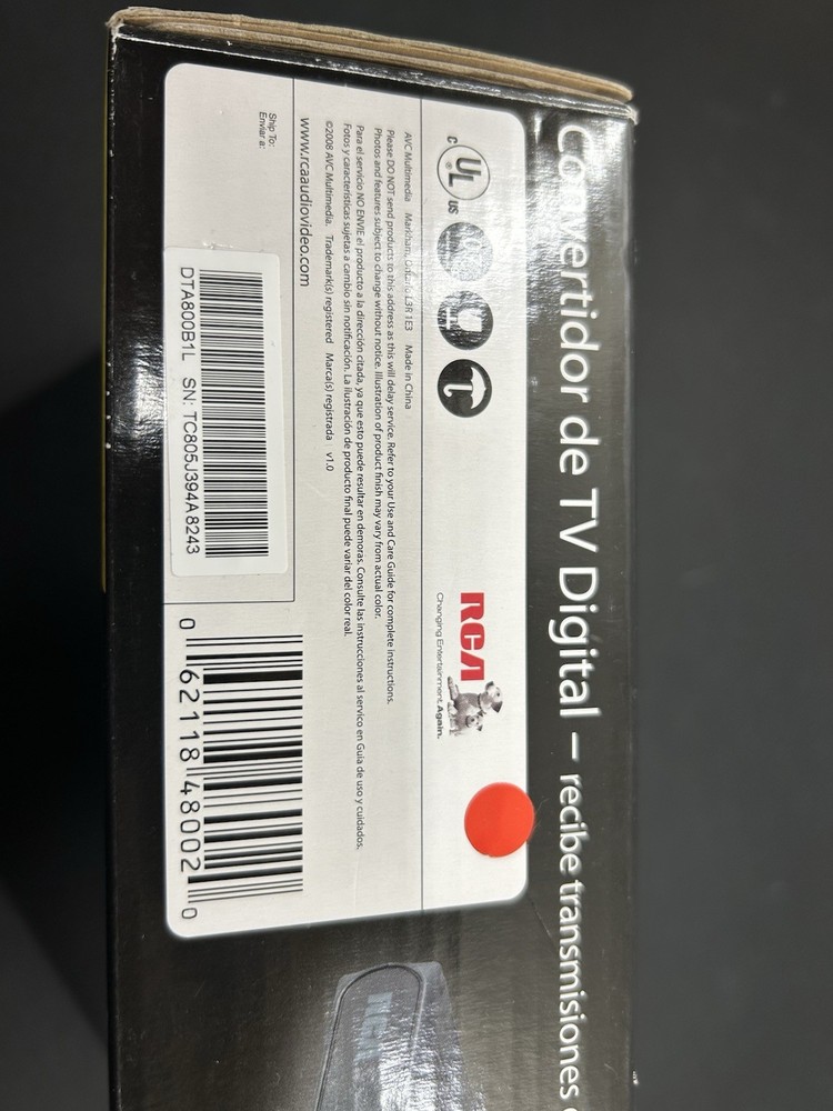 RCA DTA800B1 Digital TV Converter Open Box Includes Remote