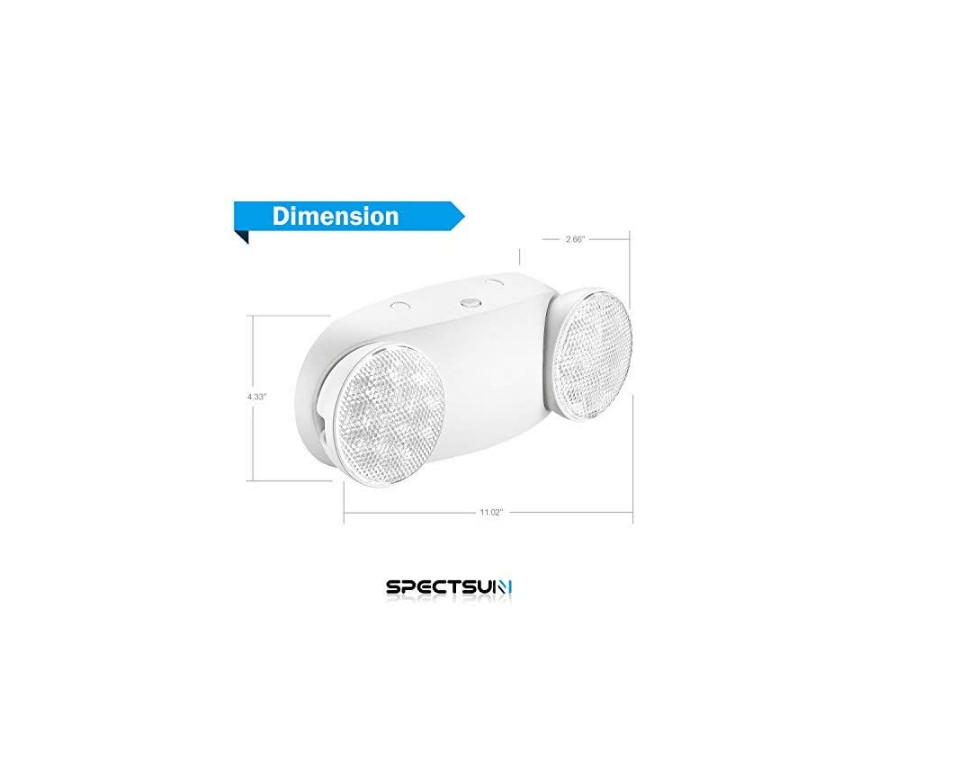 1 Pack LED Emergency Lighting Exit Battery Backup Commercial Exit Sign Combo