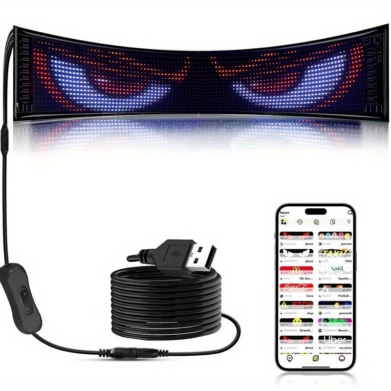 Bright 16x96 Flexible LED Windshield Display for Enhanced Visibility