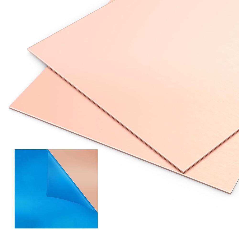 4" x 4" Copper Sheets - 99.9% Pure, 18 Gauge for Creative Projects