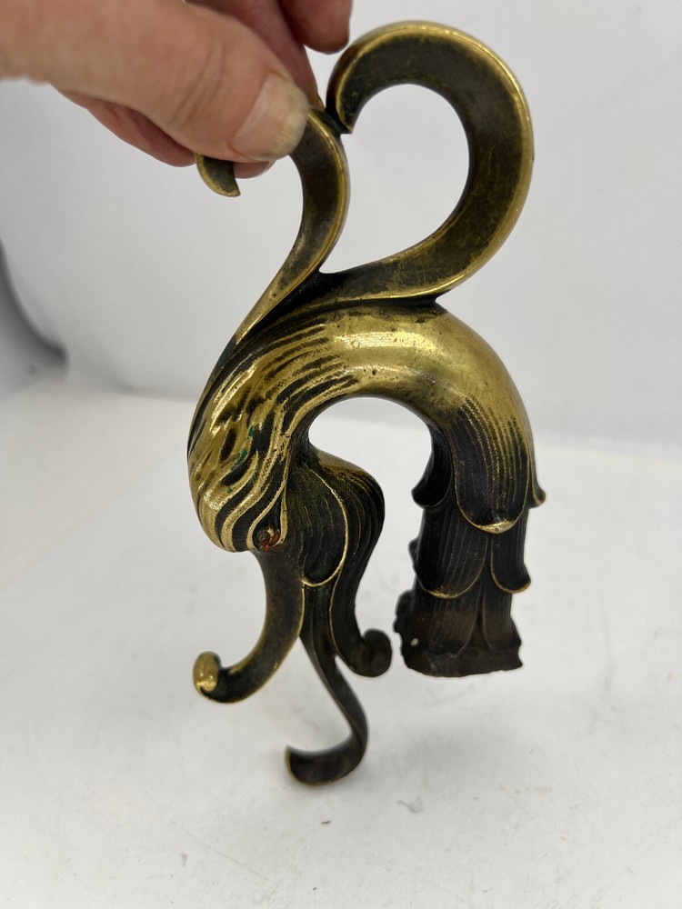 Bird Phoenix antique Gate post Finial solid cast Metal Brass 8"