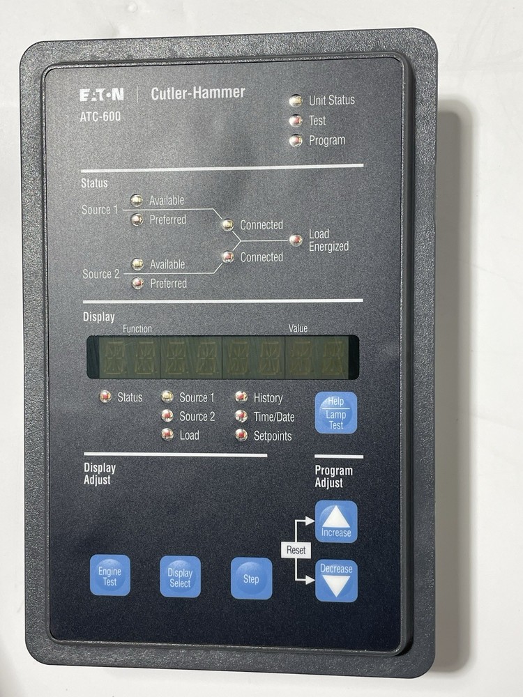 Eaton ATC-600 (2D78580G50) Automatic Transfer Switch Display