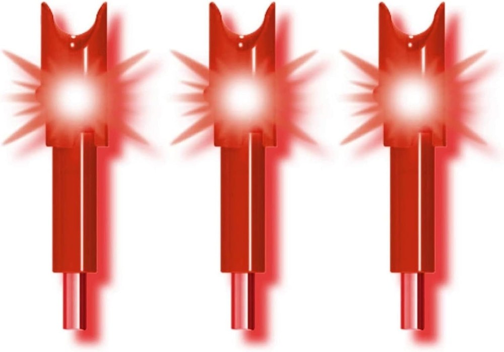 Alpha-brite Red Lighted Nock System - 3-Pack for Precision Tracking & Impact