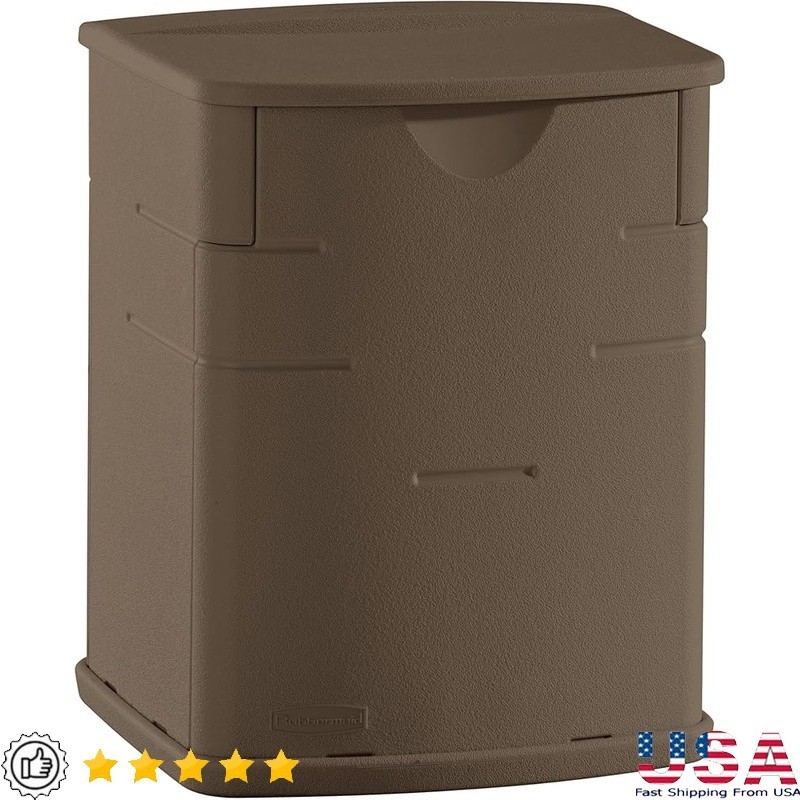 Durable Resin Deck Box Outdoor Storage Lockable Waterproof Organizer Mini Table