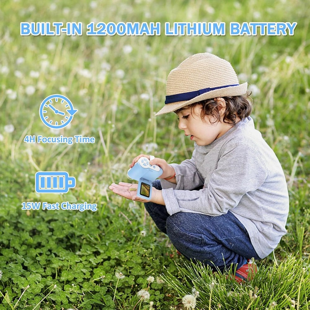 Microscope for Kids - 1000x Handheld Microscope with LED Lights 2'' LCD Screen