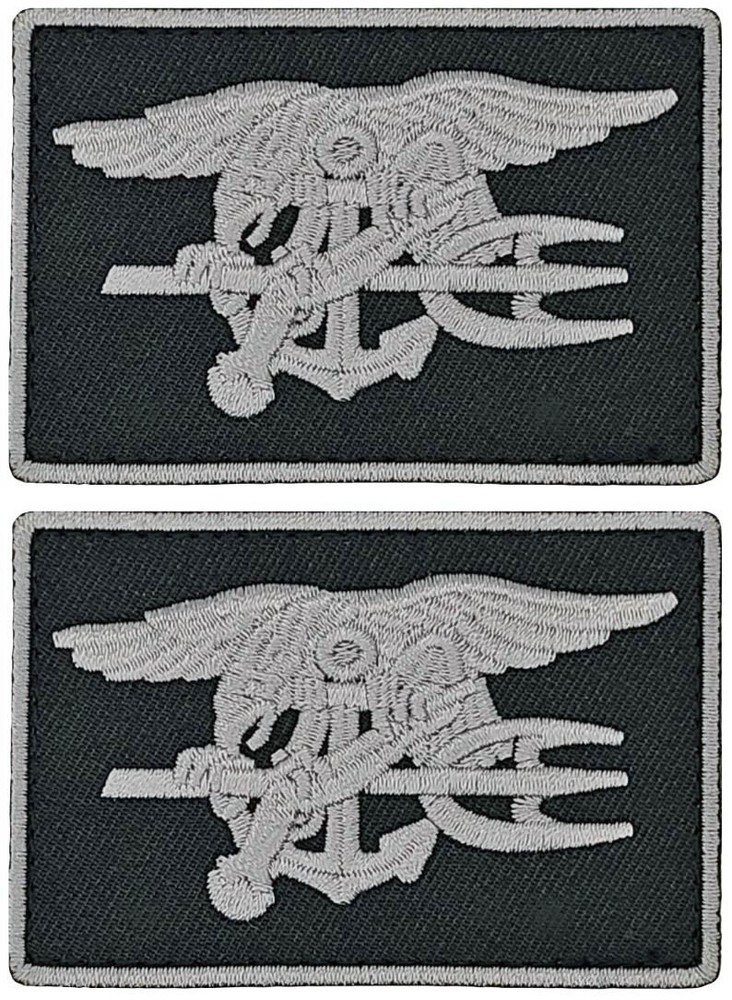 US Navy Seal Trident Swat Eagle Devgru Morale Patch  | 2PC  3" x 2" HOOK Backing