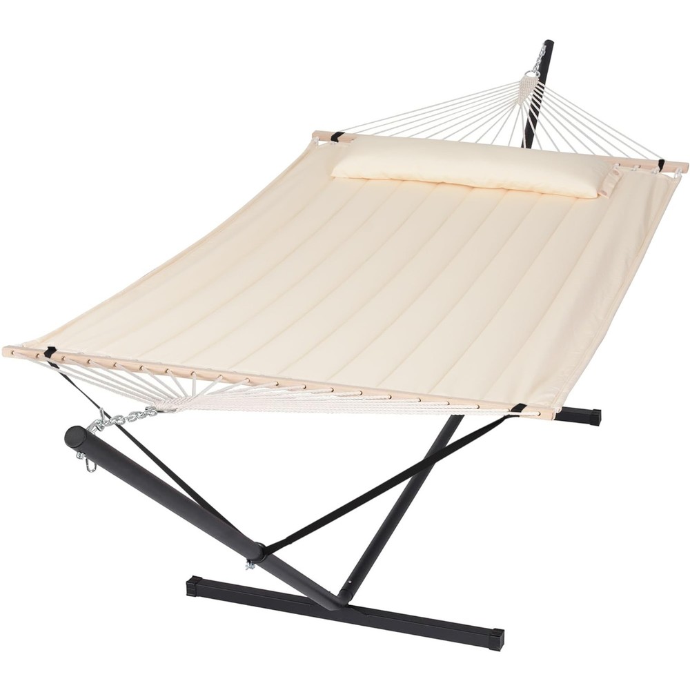 SUNCREAT Hammocks Extra Large Double Hammock with 12 ft Stand, 475lbs Capacit...