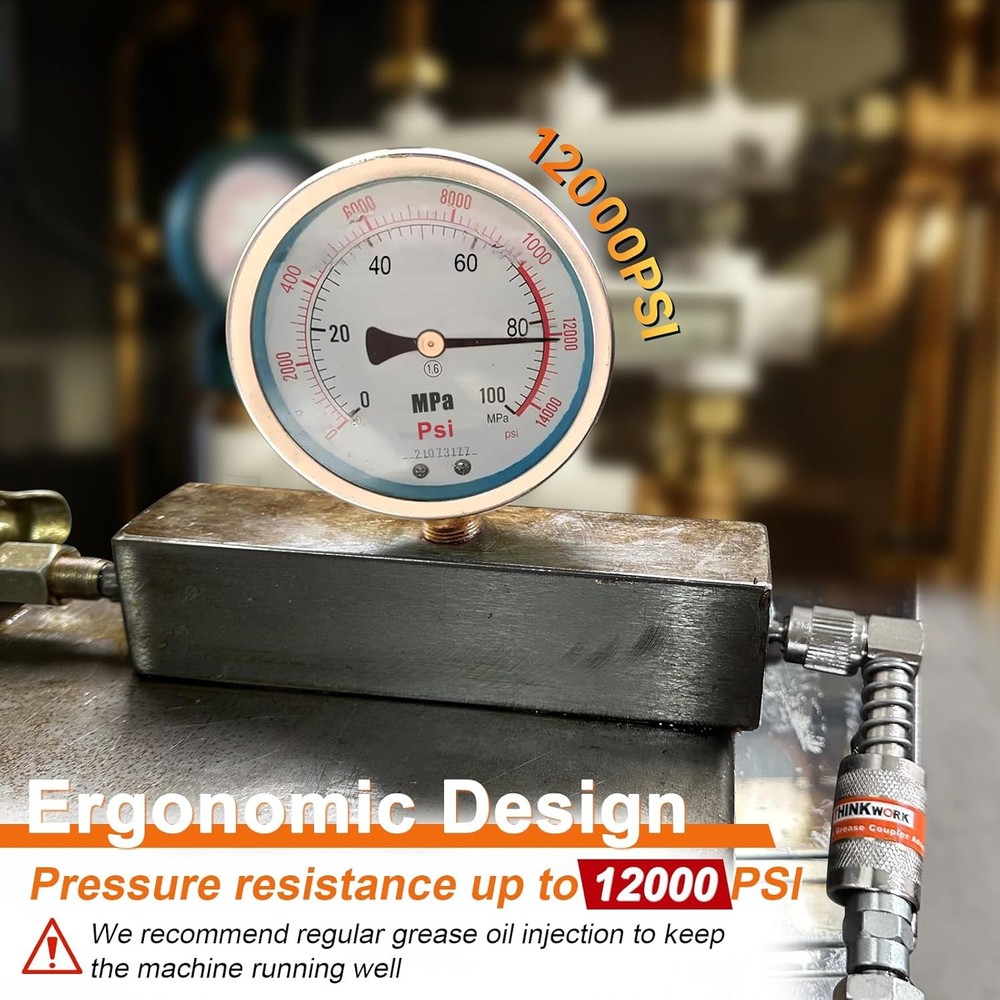 THINKWORK 4PC Quick Connect Greasing Accessory Kit, Grease Gun Couplers with 90