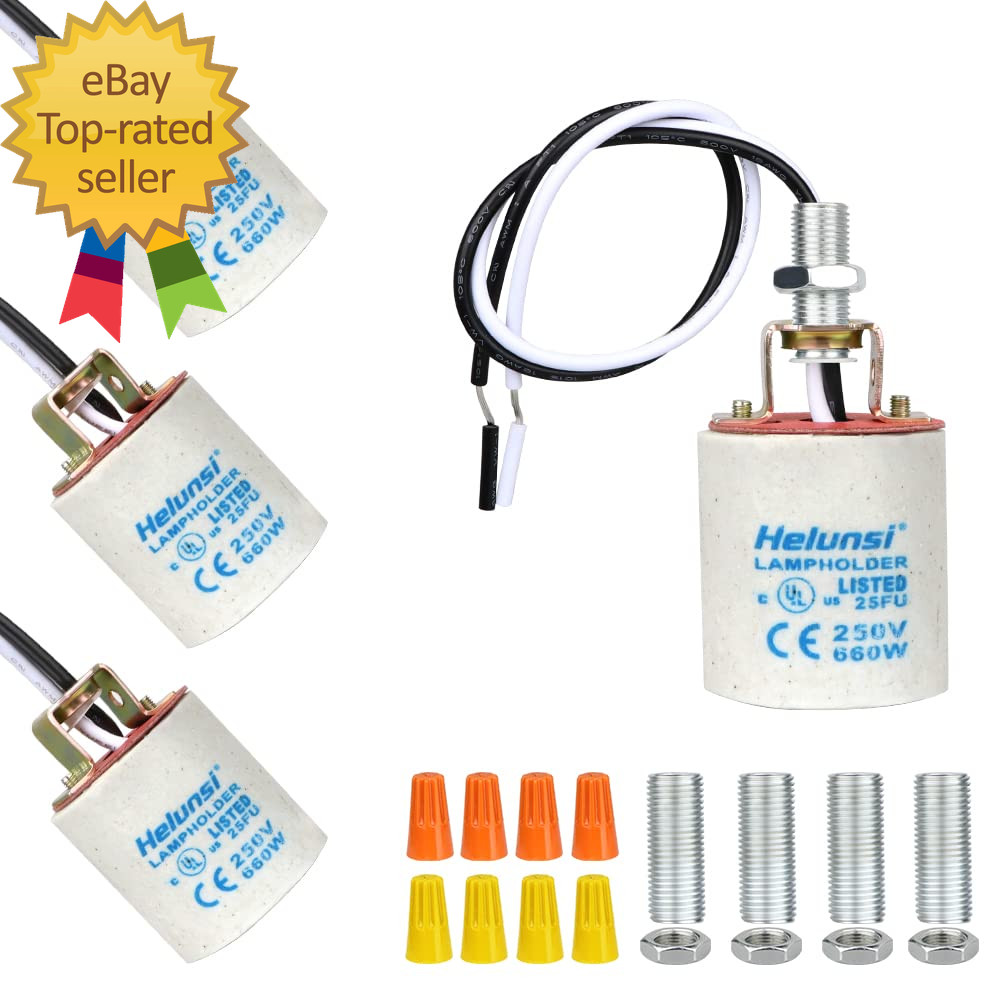 E26 E27 Ceramic Light Socket  Medium Base Porcelain Lamp Holder Ceramic Light