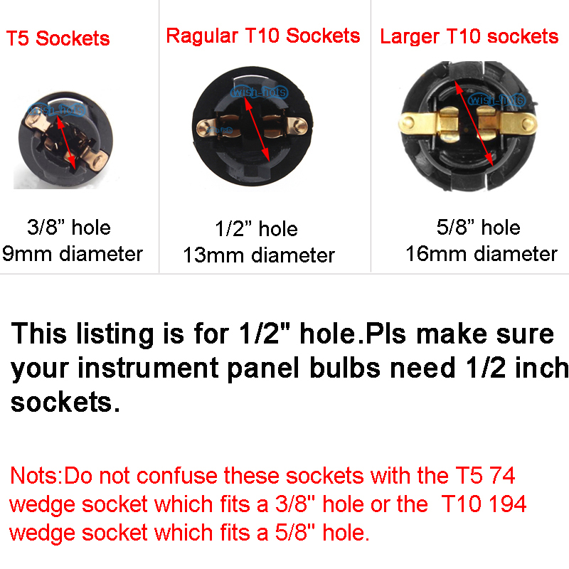 10Pcs Instrument Panel Cluster Light Bulb Lamp Dashboard Sockets Plug For Chevy