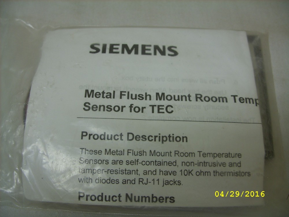 Siemens - HVAC TEC Flush Mount Room Sensor 540-995 *NOS*