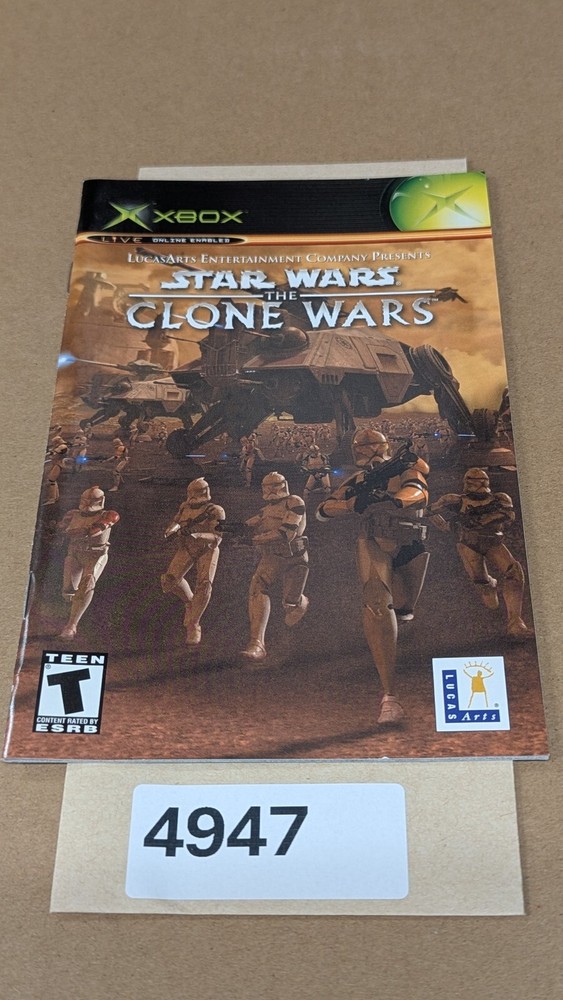 Star Wars: The Clone Wars - Xbox - Manual Only **NO GAME!