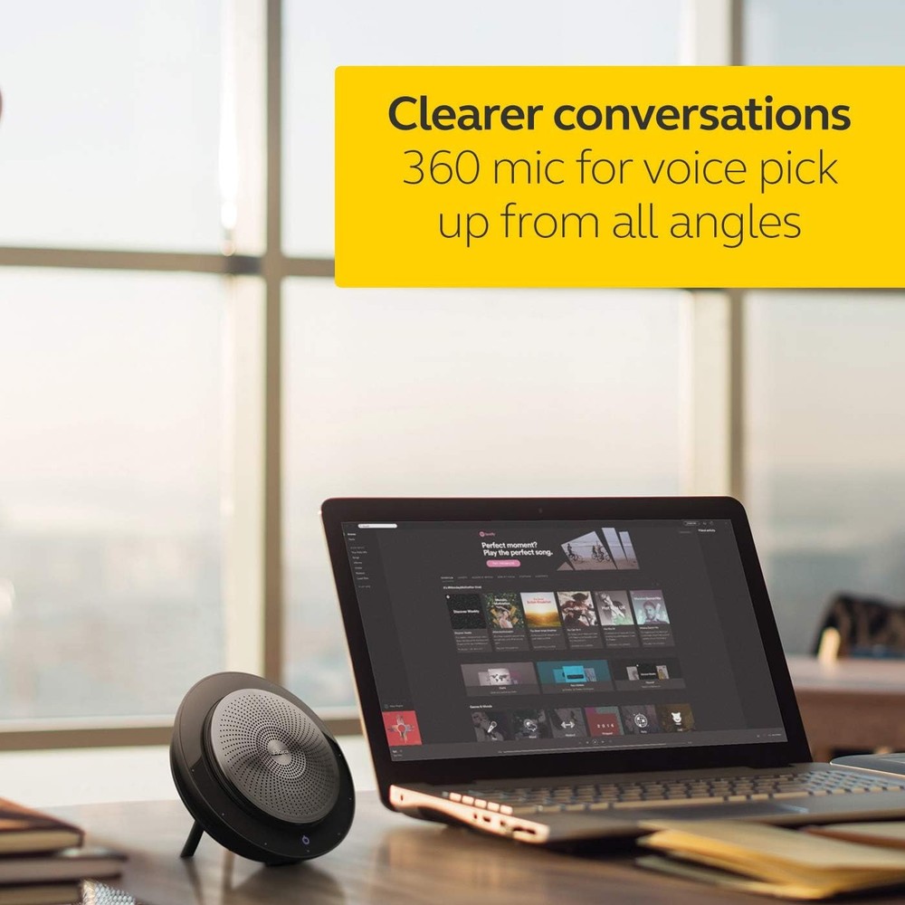 Jabra Speak 710 UC Wireless Bluetooth Speakerphone with Link 370 USB Adapter