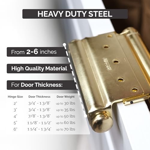 Adjustable Double Action Spring Hinge, Saloon, Swinging or Cafe 6 Inch Brass