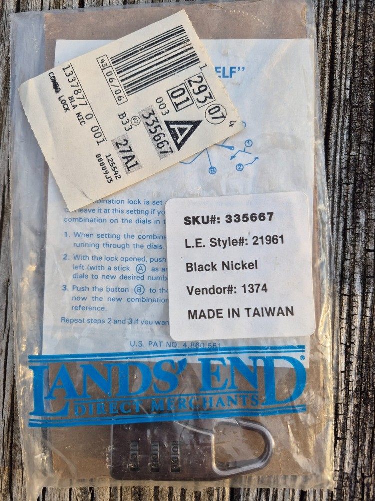 Lands End Combination Suitcase Lock New Never Opened