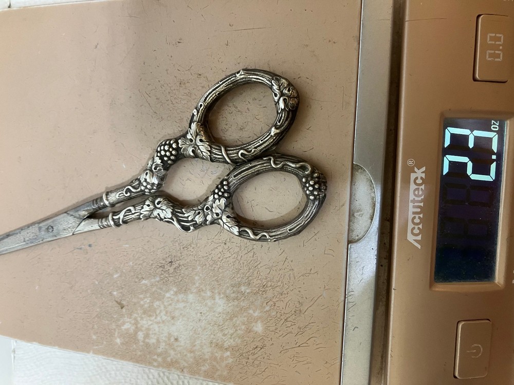 Vom Cleef & Co Grape Shears Sterling Silver Handle Scissors Vintage Germany