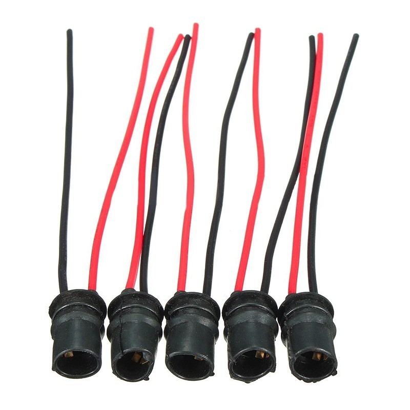 10pcs Black Rubber Car Auto Light Bulb Round Socket Lamp Holder Base Connector
