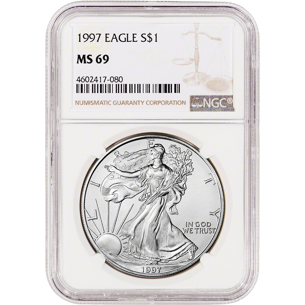1997 American Silver Eagle Coin - NGC MS69