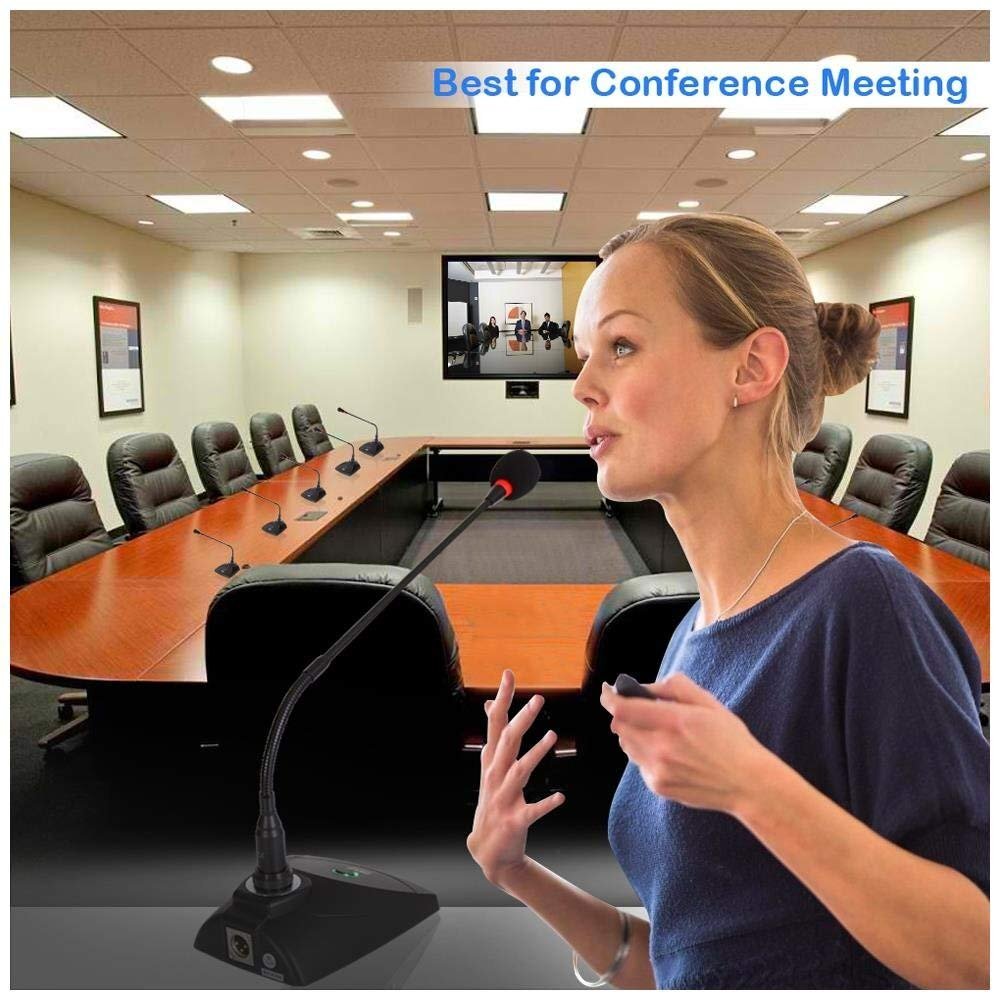 Pyle Conference Gooseneck Adjustable Desk Microphone-Table Mounted Condenser