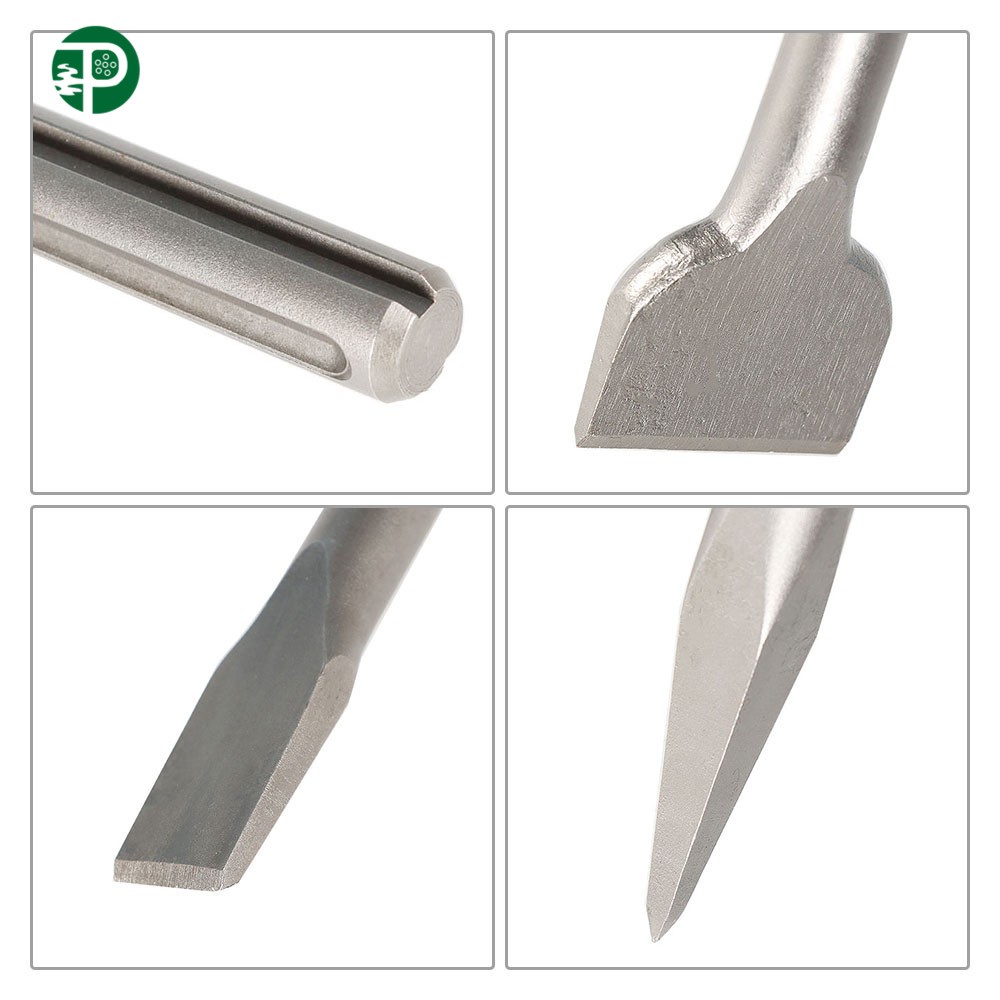 3 Pieces 16 inch SDS Max Bits Set Long-Point Chisel Scaling Chisel Flat Chisel